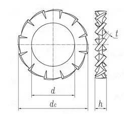 DIN 6798A External Serrated Lock Washers