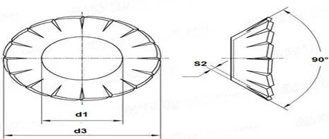 DIN 6798V Conical External Serrated Lock Washers