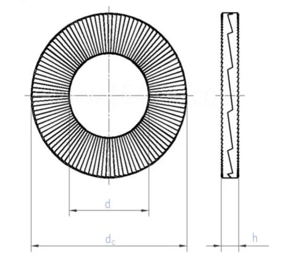 DIN 6798V Conical External Serrated Lock Washers