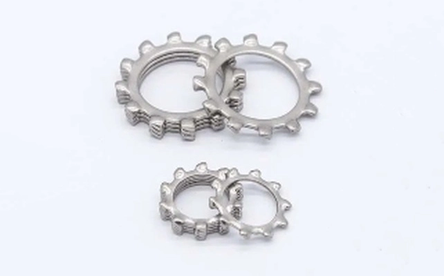 DIN 6797 tooth lock washer types: external teeth form A, internal teeth form J, and internal-external combined pattern