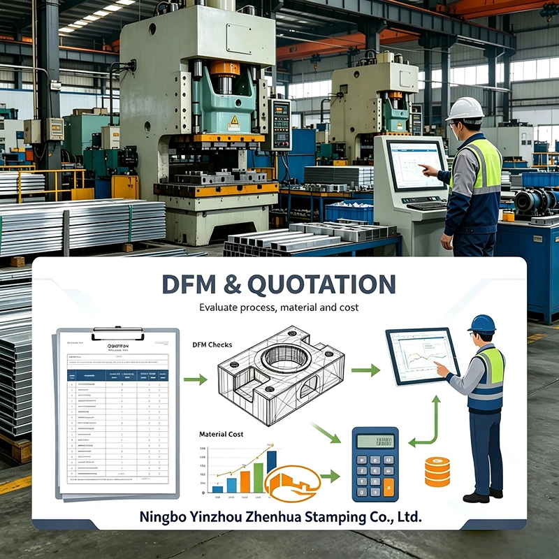 DFM and quotation review: cam angle, material and volume plan